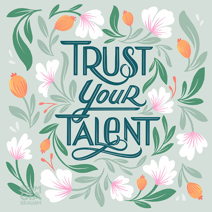 Hand lettering for License by Gia Graham