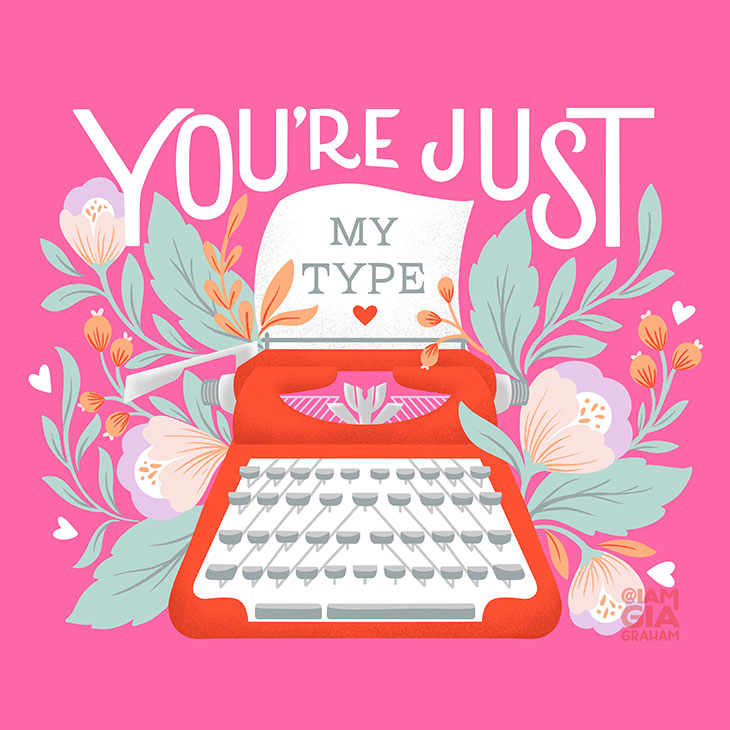 Modern Valentine's art for License by Gia Graham