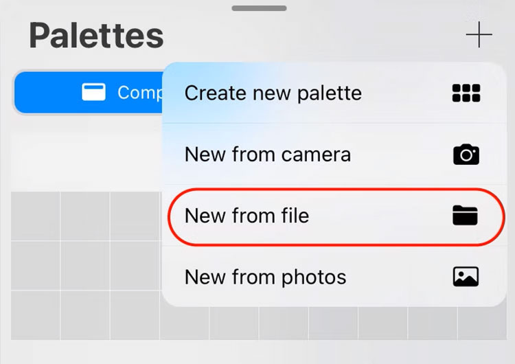 How to import a color palette into Procreate - step 2